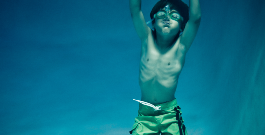child swimming